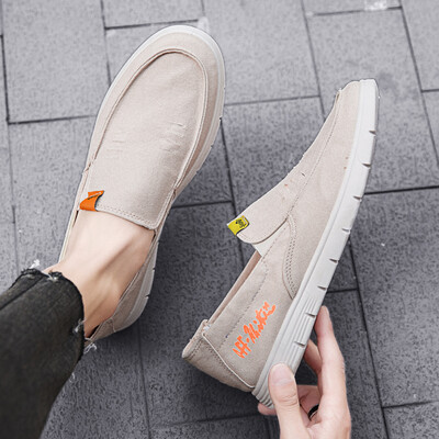 

2019 summer new trendy mens canvas shoes mens summer Korean casual shoes a foot pedal lazy shoes