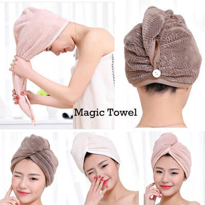 

New Quick Dry Head Shower Cap Towel Hair Wrap Soft Microfibre Bath Turban Hot Sale