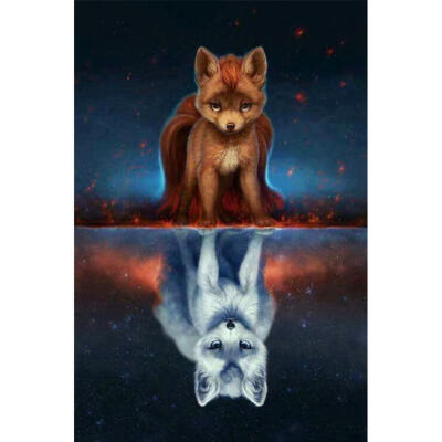 

5D DIY Full Drill Diamond Painting Cute Fox Cross Stitch Embroidery Mosaic