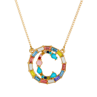 

Fashion Gold Silver Style Cubic Zirconia A-Z Initials Letter Pendant Necklaces