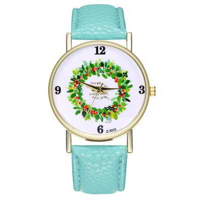

Fashion Christmas Gift Men And Women Students Watch Christmas Tree Snoman Deer Santa Claus Quartz Watch &Ff