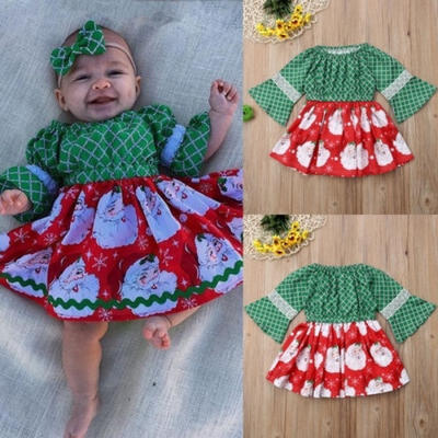 

New Xmas Toddler Baby Girl Santa Clothes Romper Tutu Dress Outfit Christmas Costume