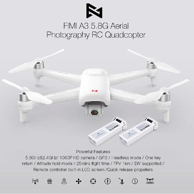 

FIMI A3 GPS Drone with Camera 3-axis Gimbal 1080P 58G FPV Real-time Transmission Aerial Photography 2 Batteries