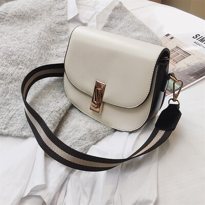 

Hong Kong-style simple saddle bag womens 2019 new style Korean small-band red-girl wide-band single-shoulder oblique bag