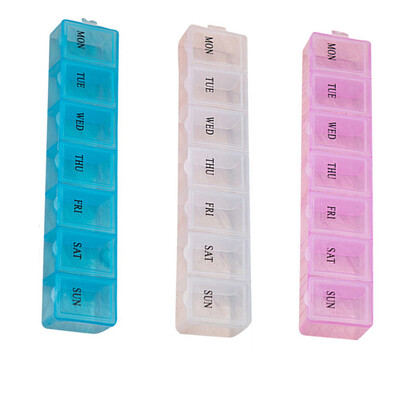 

Weekly Pill Organizer 7 Day Pill Box Case Letters Design Large Compartments Vitamins Tablet Container