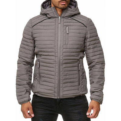 

Mens Lightweight Short Hooded Thicken Cotton Coat Casual Long Sleeve Jacket