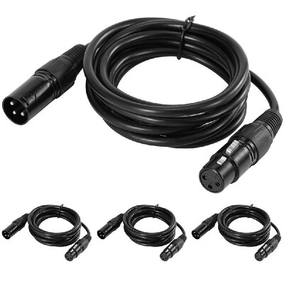 

ammoon 1M33ft XLR Cable DMX Stage Light Cable 3-Pin XLR Male to Female Plug Black PVC Jack for Moving Head Light Spotlight Par