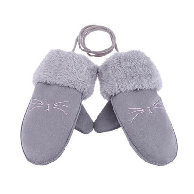 

Cute Children Boys Girls Winter Warm Cartoon Cat Print Gloves Casual Gift