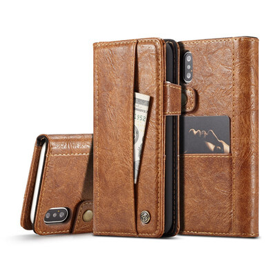

CaseMe New Fashion Flip Leather Stand Wallet Case For iphone Xs Max 65 inch CASE Magnetic Card Slot Phone Cover Cases