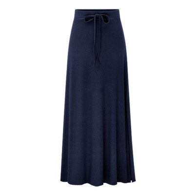 

Womens Casual Long Skirt Elastic Waist Tie Up Split Bodycon Skirts Plus Size