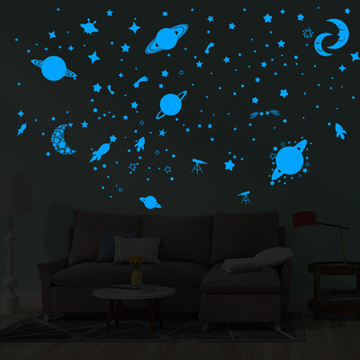 

Toponeto Glow In The Dark Star Wall Stickers Round Stars Moon Dot Luminous Kid Room Decor