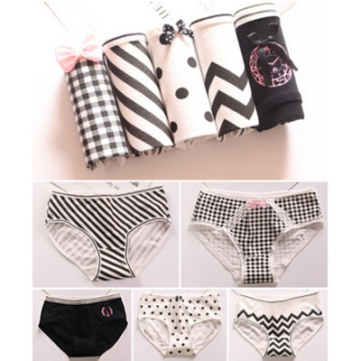 

5pcsset Plus size Panties hot selling Cotton Womens Cartoon Printing Cute Underwear Calcinha Briefs Sexy Girls lingerie -XXL