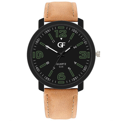 

Gobestart Hot Man Leather Watch Whatever Late Anyway Letter Watches New Pointer glow