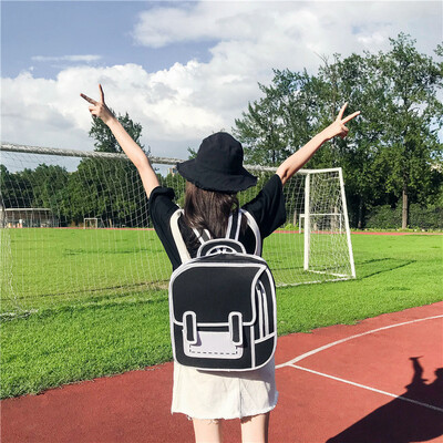 

Lin Miaomiaos schoolbag cartoon 3d girls school backpack student 2d school backpack