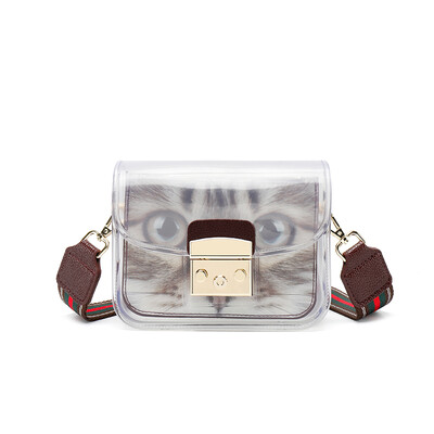 

Shangxin Baonu Summer Jelly Pack PVC Transparent Xiaofang Baowu Korean Baitao Inclined Bag ins