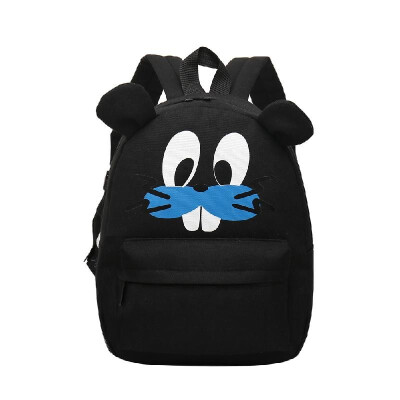 

New Fashion Women Backpack Cute Character Print Zipper Pocket Canvas Bag Students Backpack