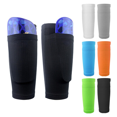 

2 PCS Soccer Shin Sleeves Football Calf Socks Breathable Football Protective Sleeves with Pocket for Shin Guards