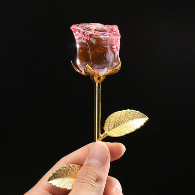 

Gobestart Crystal Rose Flowers Home Decor Birthday Wedding Crafts Valentines Day Gift