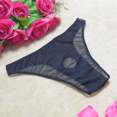 

2018 Mens Briefs T-Back G-string Underwear Sexy Lingerie Thongs Hole See Through
