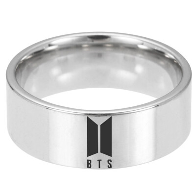 

Kpop BTS Same Heel Team Logo Ring Unisex Pair Titanium Steel Ring Hot Gift