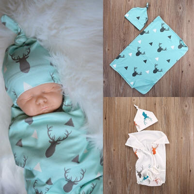 

Newborn Infant Baby Boy Deer Swaddle Blanket Boy Coming Home Cotton Bath Towel