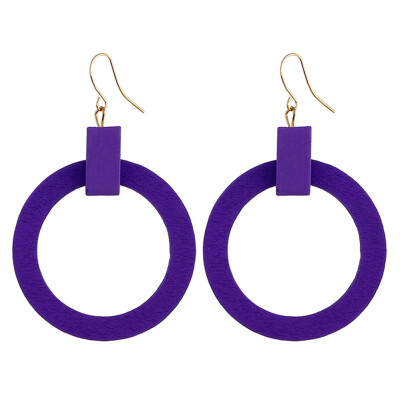 

Handmade Fashion Simple Geometric Circular Round Long Earrings Girls Popular Earrings Temperament Jewelry