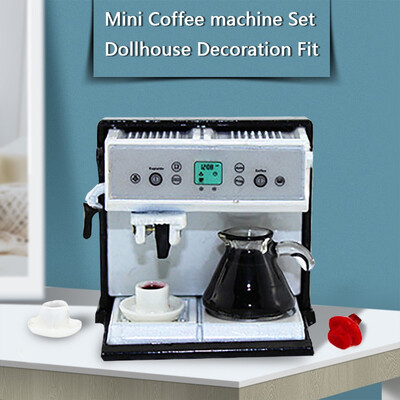 

Siaonvr Mini Coffee machine Set Dollhouse Decoration Fit for 112 dollhouse Pretend Toy
