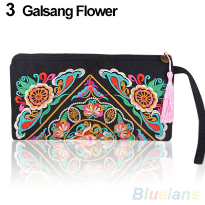 

Women\s Retro Ethnic Embroider Purse Wallet Clutch Card Coin Holder Phone Bag