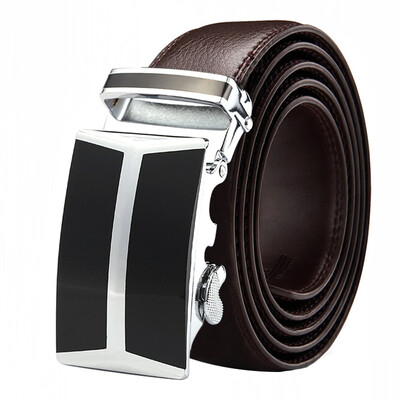 

Luxury 2019 Genuine Leather Belts Men Fashion Top sale balck Belt Men BRAND Automatic Buckle Metal brown Male belt