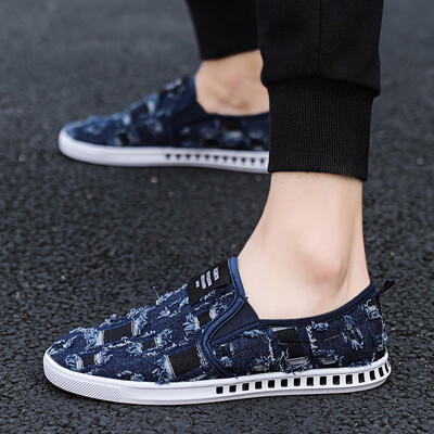 

Canvas shoes mens low-cut beggars shoes 2019 summer tide shoes mens net red social shoes mens personality board shoes