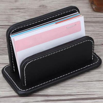 

Greensen Leather Name Credit ID Card Holder Business Card Organizer Stand Desktop Stationery Supplies