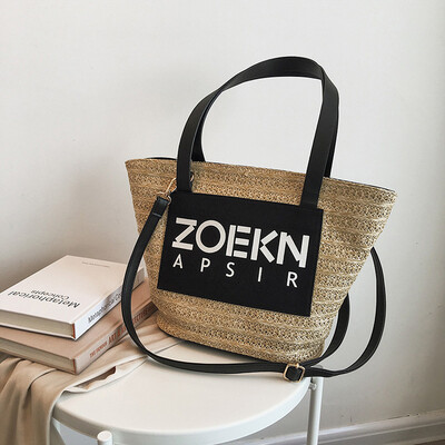 

Tailored Fashion Women Retro Weave Printing Letter Messenger Bag Handle Bag Shoulder Bags