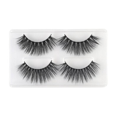 

2 Pairs Mink Hair Thick Fake Eyelashes Handmade Nature Long False Lashes