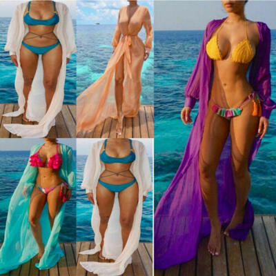 

2019 Women Sexy Bikini Cover Up Swimsuit Swimwear Beach Shirt Dress Bathing Suit