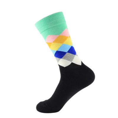 

2019 Fashion Spring autumn winter Women beautiful solid Color Sock suit For Rhombus wild Cute cotton socks Good Quality