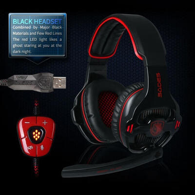 

SADES 71 Surround Sound Stereo Gaming Headset With Microphone And Volume-Control LED Light