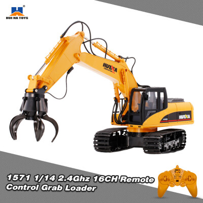 

HUI NA TOYS 1571 114 24Ghz 16CH Remote Control Grab Loader Grapple Tractor Truck Construction Vehicle Engineering Toys