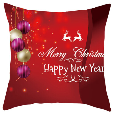 

Tailored Merry Christmas Short Plush Pillowcase Sofa Pad Set Home Decoration 18x18 Inch