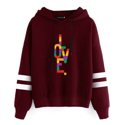 

Lgbt Lesbian Gay Pride Love Rainbow Color Letter Printed Hoodies Casual Long Sleeve Hooded Sweatshirts Pullover Tops