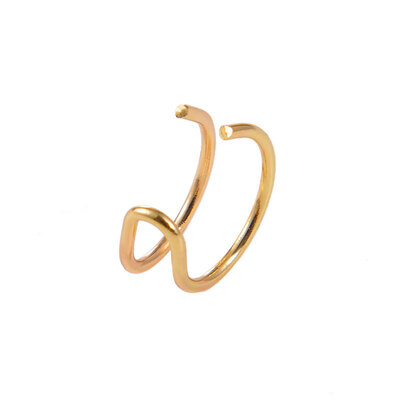 

Aretes de mujer modernos 2018 new design double C cartilage ear clip fashion jewelry Korean earrings for women
