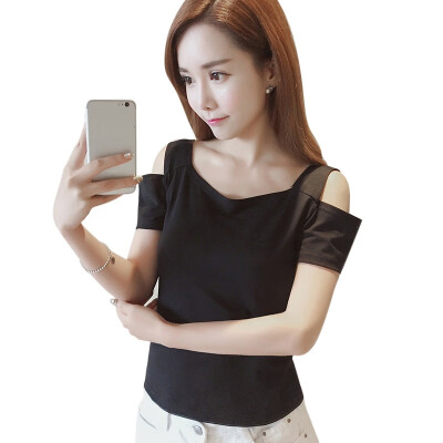 

Women Casual Summer T Shirt Short Sleeve Off Shoulder Tops Shirt Sexy Slim Top Tee