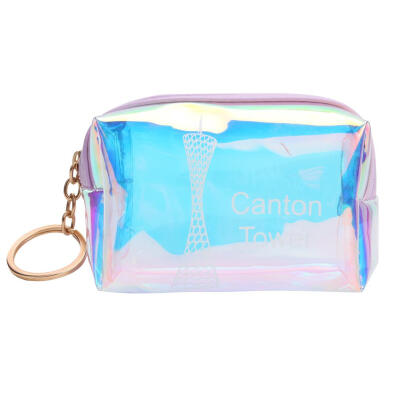 

Short Zipper Clutch Women Money Coin Purse Transparent PVC Jelly Wallet