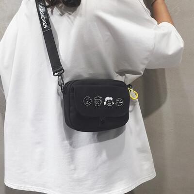 

New small bag female 2019 new summer ins mini canvas bag girl personality wild shoulder Messenger bag