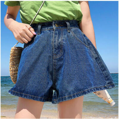 

Women Summer High Waist Short Mini Jeans Denim Distressed Casual Shorts Hot Pant