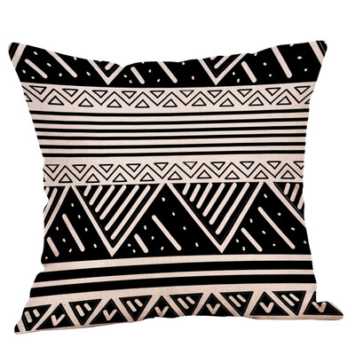 

〖Follure〗Black&White Pattern Printed Cotton Linen Throw Pillow Cases Sofa Cover Decor