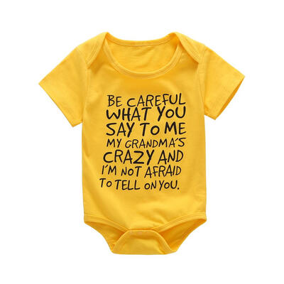 

Infant Letter Print Summer Short Sleeve Rompers Boys Kids Cotton Jumpsuit