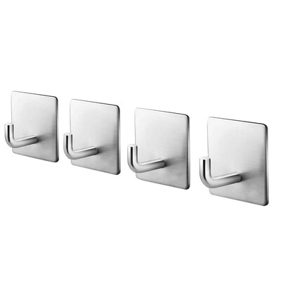 

Siaonvr Stainless Steel Towel HooksBathroom Hook Self 4Pcs Wall Adhesive Hanging Hooks