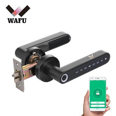 

WAFU BT Enabled Fingerprint & Touchscreen Smart Lock Keyless Entry Secure Finger ID Works with iOS & Android APP Control Rechargea