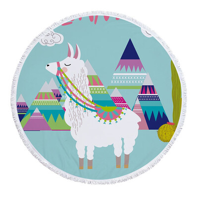 

Unicorn Beach Towel Large Round Beach Towel Cartoon Unicorn Mermaid Flamingo Ultra Soft Microfiber Picnic Yoga Mat