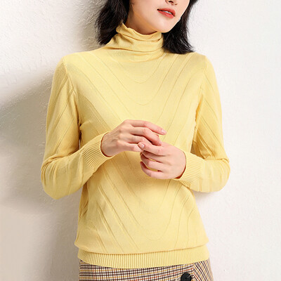 

Winter Womens Slim Knitted Turtleneck Sweater Jumper Pullover Solid Color Tops